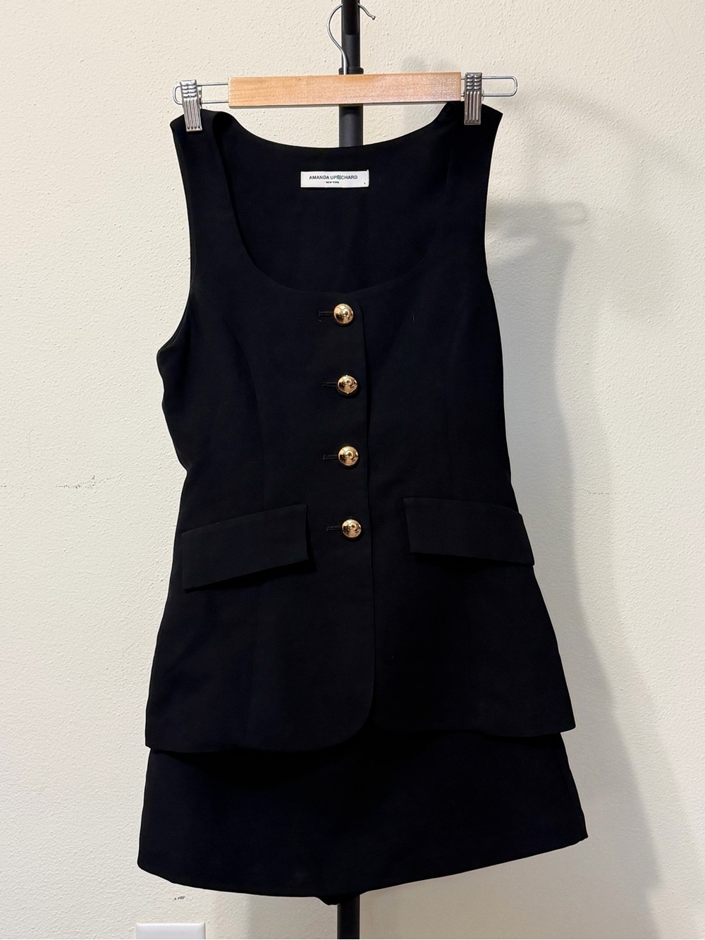 Amanda Uprichard Black Button Front Set